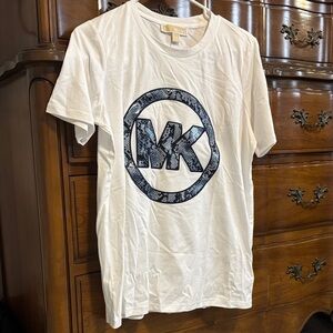 Michael Kors White T-Shirt with Black and Blue Logo